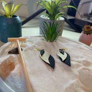 Faux leather earrings!